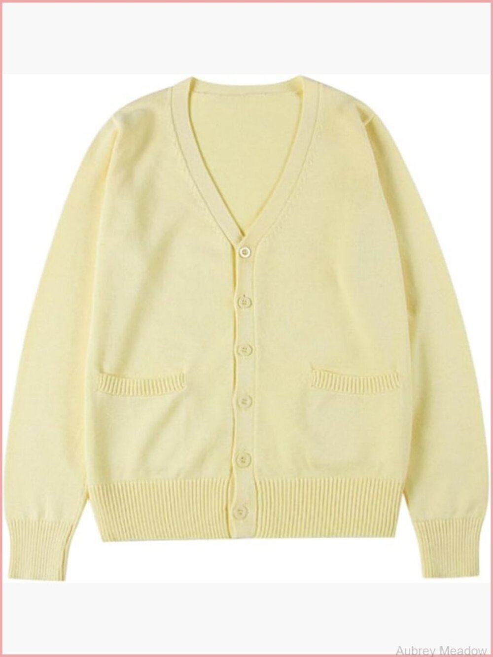 V-Neck Cardigan Sweaters Long Sleeve Knitted Cotton Button Down Coat with